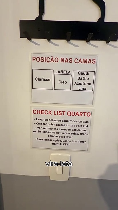 Tudo a rotina da casa é controlada com checklist das atividades