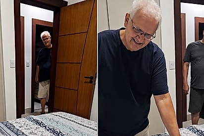 “É meu?”: Após perder cão que foi seu amigo por 14 anos, homem ganha filhote parecido e reação emociona.
