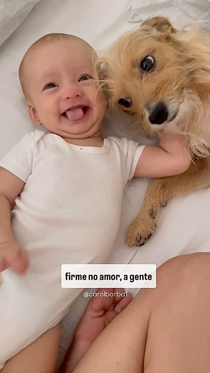 Carmelo e Diana quando bebê.