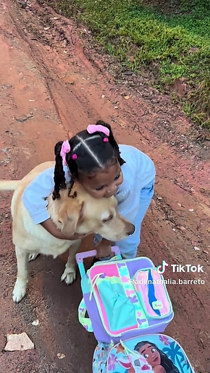 A cachorrinha é a melhor amiga de todas.