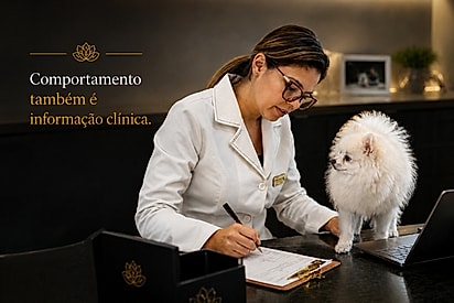 Comportamento também é informação clínica Muitas alterações importantes surgem primeiro na forma como o animal interage com o mundo. Mudanças na disposição, na tolerância à frustração, no sono, na alimentação ou na resposta ao ambiente podem representar adaptações metabólicas e fisiológicas que merecem atenção. Quando aprendemos a observar além dos sintomas, começamos a enxergar a saúde de forma mais completa.