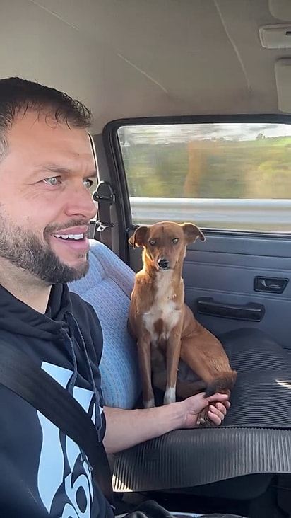 Maikel colocou a fêmea dentro de carro e seguiu viagem.