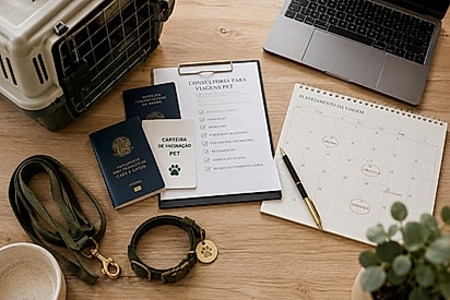 Uma viagem segura com seu pet começa com planejamento. Antes do embarque, é fundamental organizar toda a documentação, conferir o cronograma vacinal, avaliar a necessidade de microchip, exames específicos e conhecer as exigências da companhia aérea e do destino. Um planejamento antecipado reduz riscos e evita contratempos que podem impedir a viagem.