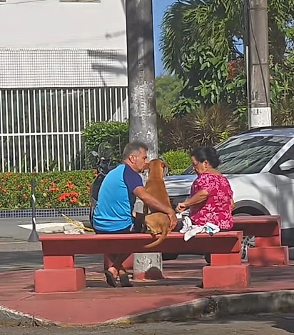 Enquanto a família não chega, o amor dos vizinhos o acolhe.