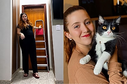 “Ele já veio assim de fábrica”: tutora explica por que mantém uma escada em frente à porta do banheiro e diverte a web.