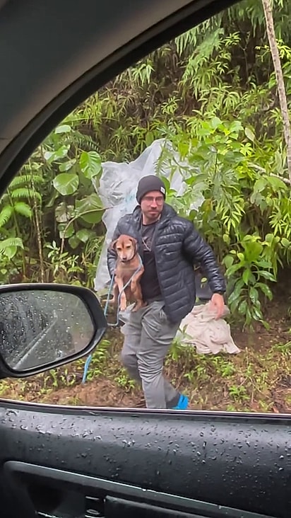 O cãozinho estava há dois dias no local.