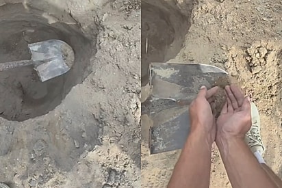 Operário para trabalho ao perceber fundo de buraco cavado começar a se mexer