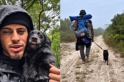 ‘Como alguém tem coragem?’ Atleta encontra cachorrinha amorosa abandonada em floresta e volta para casa com novo amor