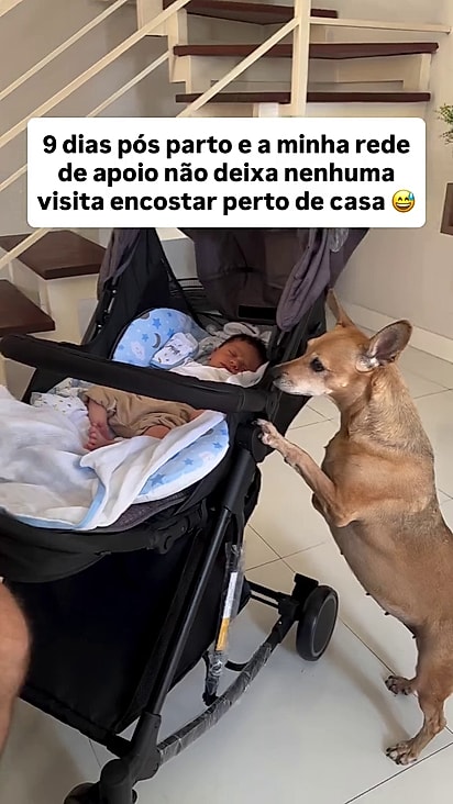 Nina está sempre cuidando do bebê.