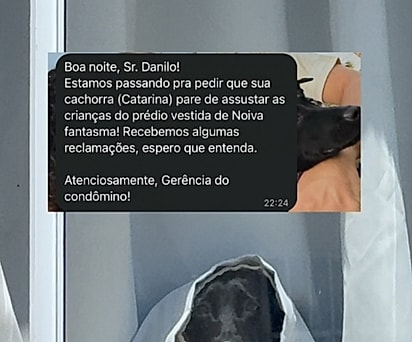 Advertência que Danilo recebeu do condomínio por causa de Catarina.