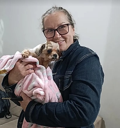 Belinha com a sua nova tutora.