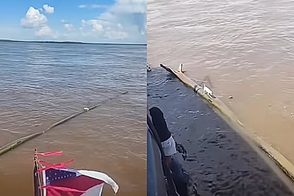 Comandante do barco retorna após ver pequeno ponto branco no meio do Rio Amazonas