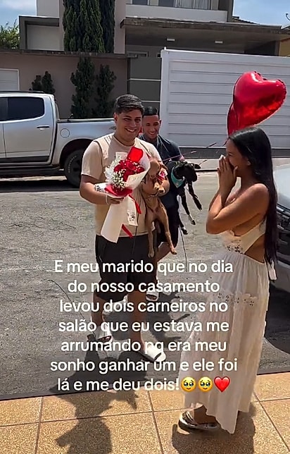 Nábia ficou muito feliz com a surpresa.