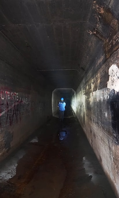 Equipe de resgate no túnel