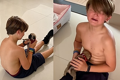 “Minha melhor amiga”: menino cai de emoção ao chão ao ver seu maior sonho caminhando em sua direção.