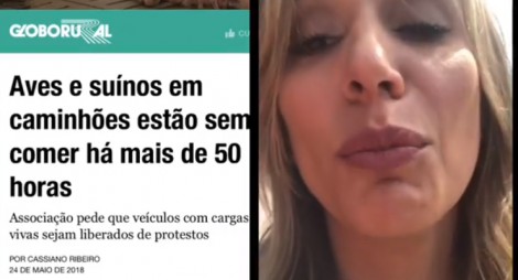 Luisa Mell faz apelo para que os caminhoneiros em greve alimentem os animais nas carretas